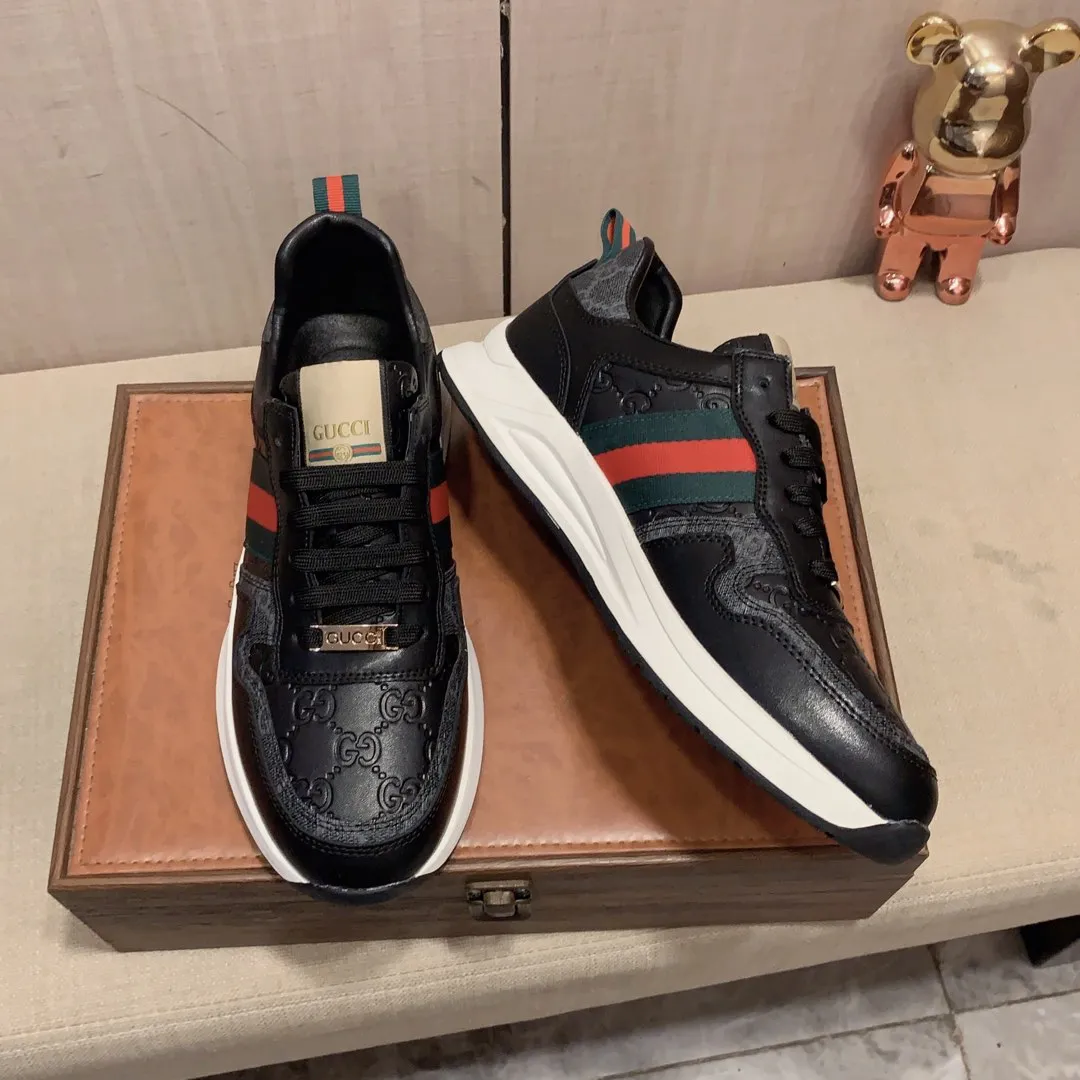 Men's Men's Shoes💰420💰💰🎩🎩[Lightning][Lightning] "Gucci*" The latest and most popular casual sports shoes, top brand [seduce] luxury~purchase, top~quality. [Strong] The upper is made of imported breathable cowhide with material ➕ breathable sheepskin feet (•) and fine workmanship. The original stylish and stylish soft rubber wear-resistant and non-slip outsole is light and comfortable on the feet. The real thing looks better when photographed in real life. 122: code: 38-44, can be customized to 45, 2️⃣ colors available